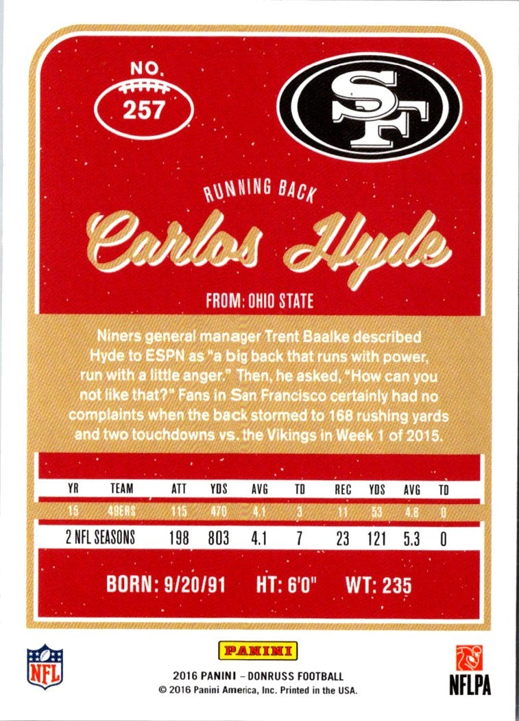 2016 Donruss Carlos Hyde