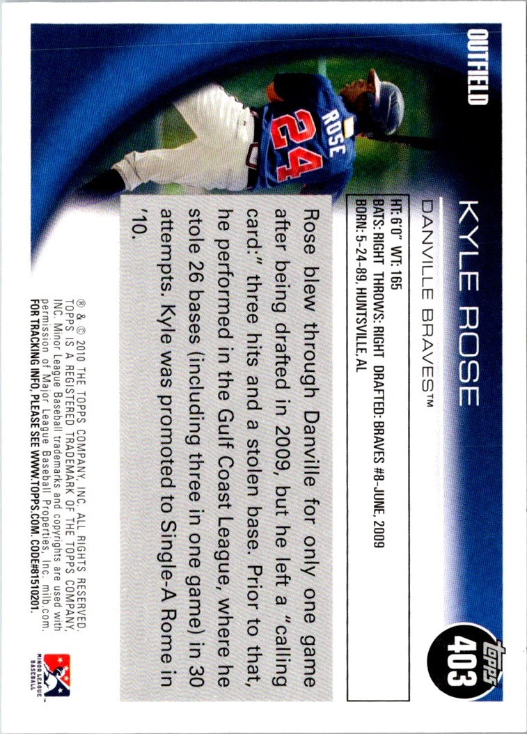 2010 Topps Pro Debut Kyle Rose