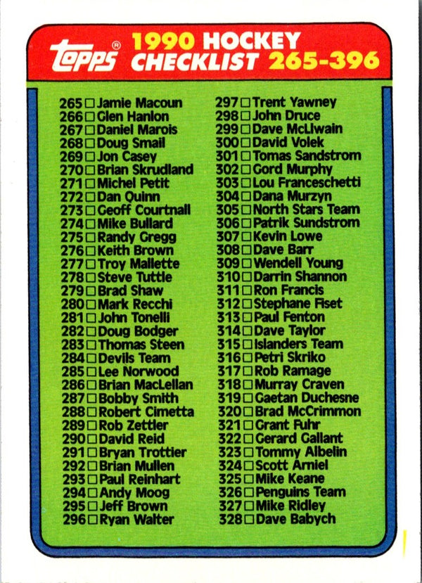 1990 Topps Checklist 133-264 #264