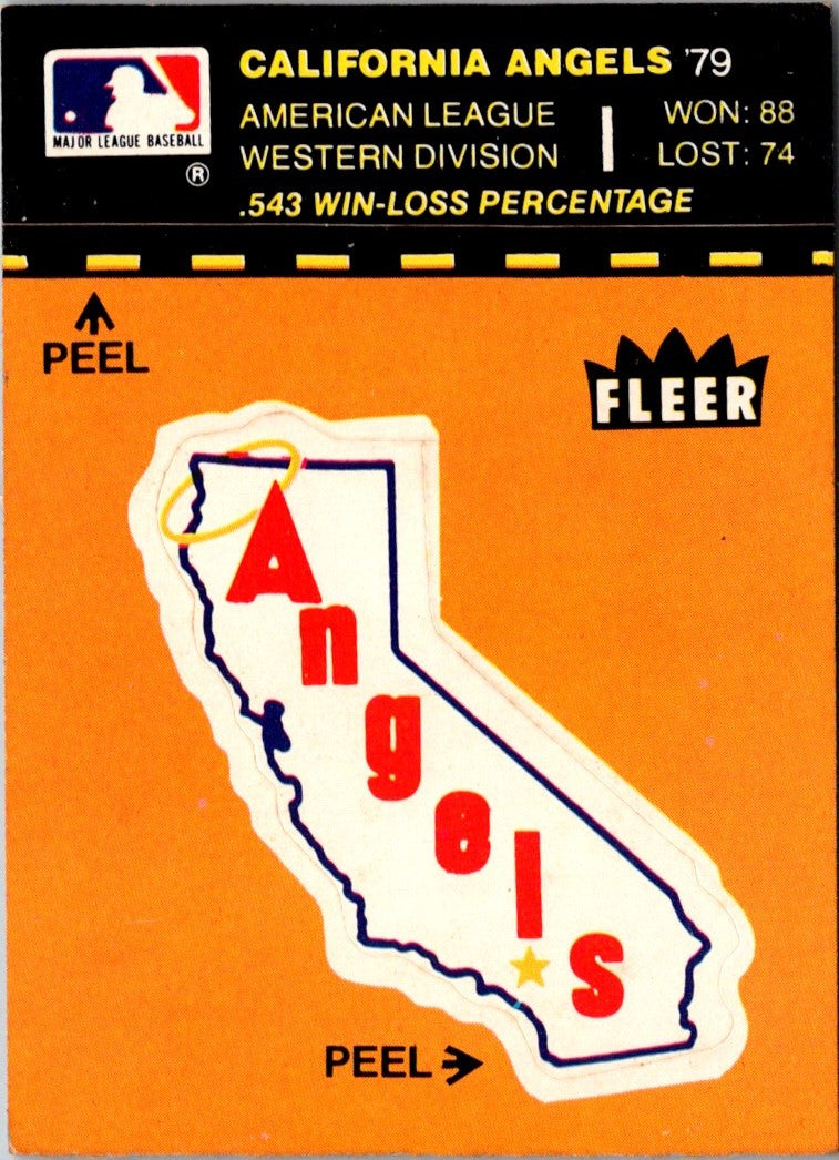 1980 Fleer Team Stickers California Angels Logo