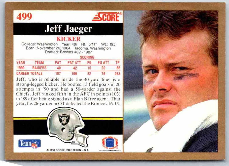 1991 Score Jeff Jaeger