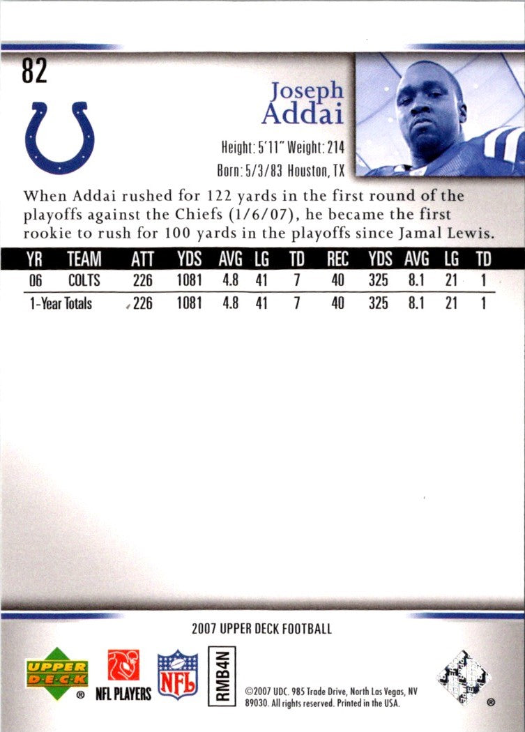 2007 Upper Deck Joseph Addai