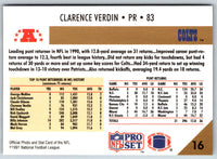 1991 Pro Set Clarence Verdin #16