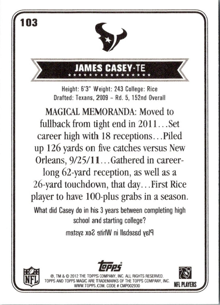 2012 Topps Magic James Casey