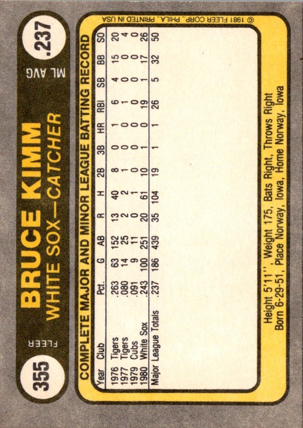 1981 Fleer Bruce Kimm #355