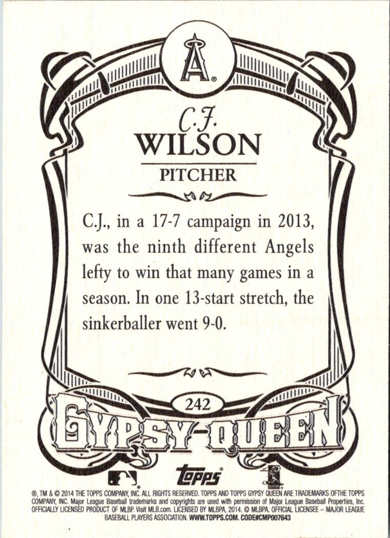 2014 Topps Gypsy Queen C.J. Wilson