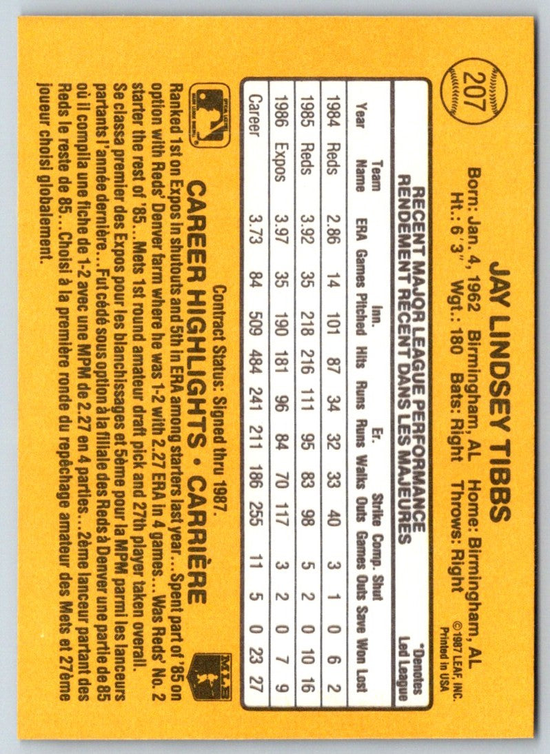 1987 Leaf Jay Tibbs