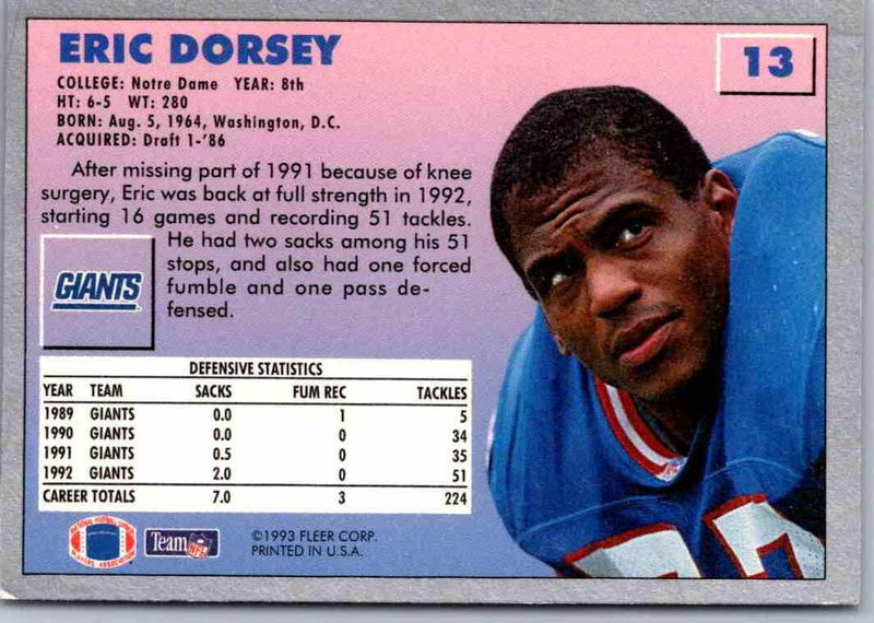 1991 Fleer Ultra Eric Dorsey #13
