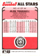 1989 Fleer Baseball All-Stars Alan Trammell