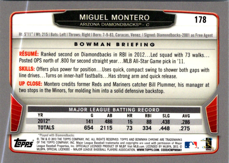 2013 Bowman Chrome Miguel Montero