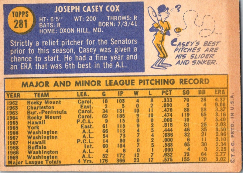 1970 Topps Casey Cox