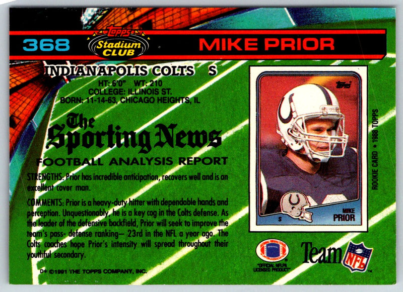 1991 Stadium Club Mike Prior