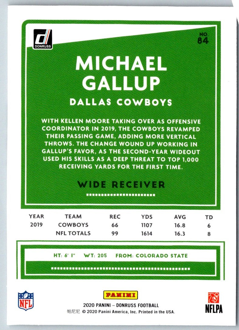 2020 Donruss Michael Gallup