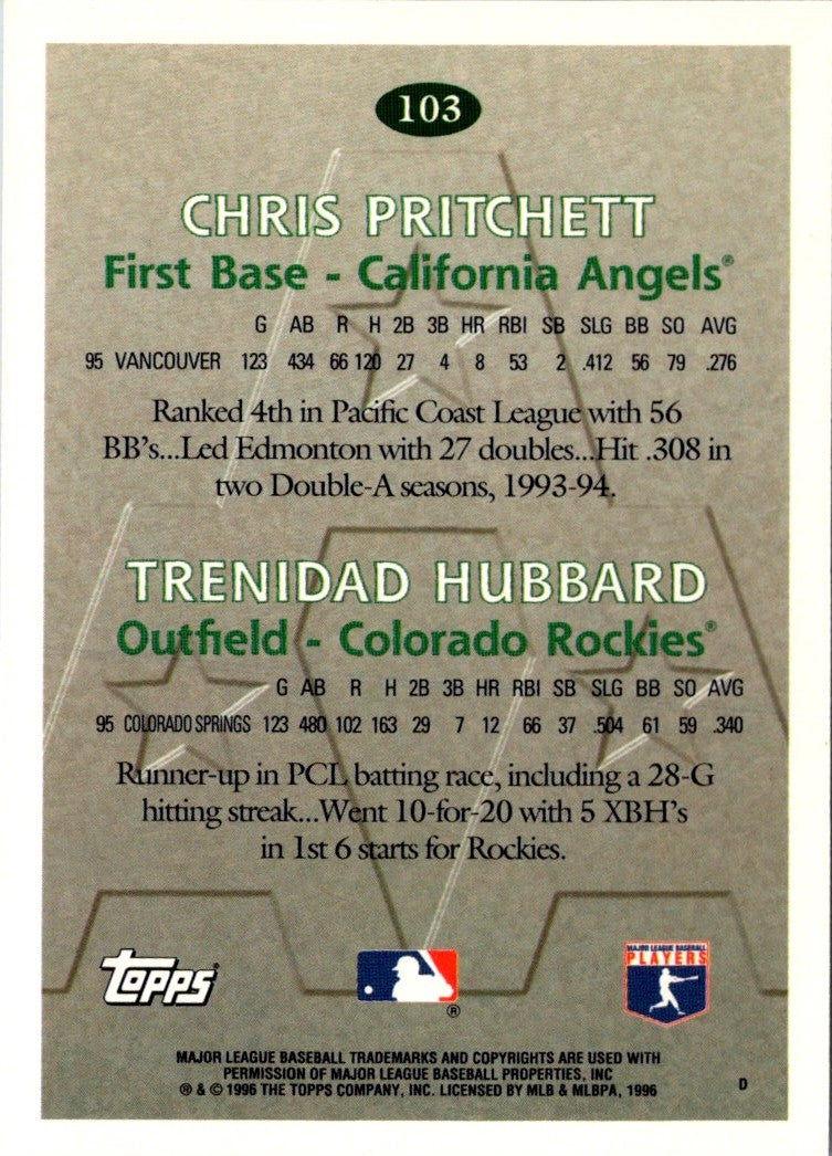 1996 Topps Chris Pritchett/Trenidad Hubbard