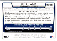 2012 Bowman Chrome Prospects Will Lamb #BCP114