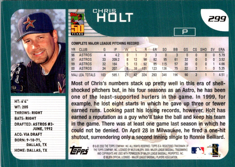 2001 Topps Chris Holt