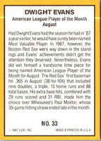 1987 Donruss Dwight Evans #33