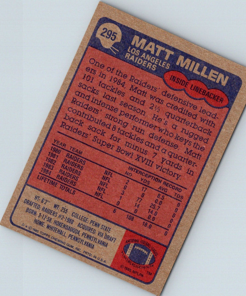 1985 Topps Matt Millen