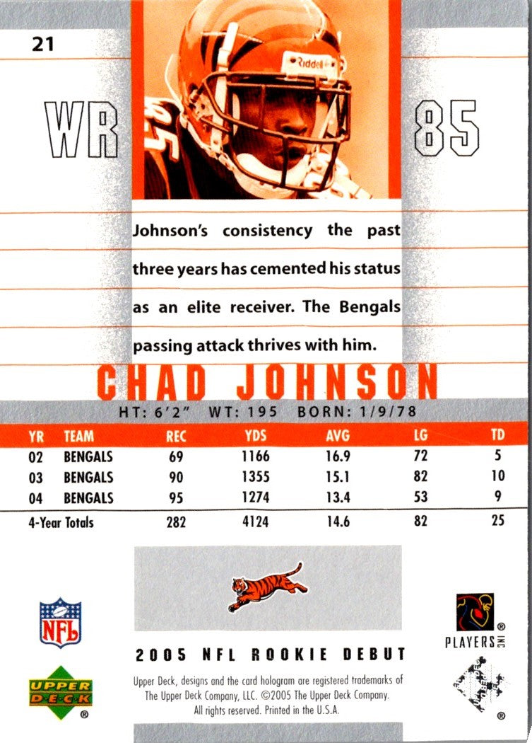 2005 Upper Deck Rookie Debut Chad Johnson