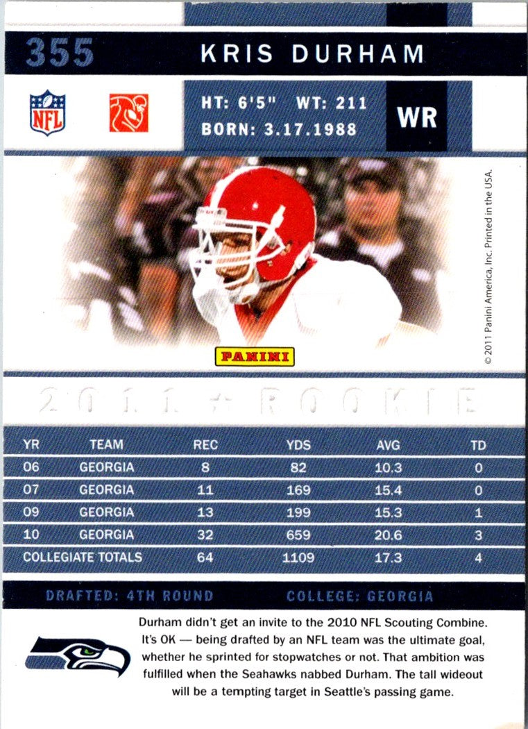 2011 Score Kris Durham