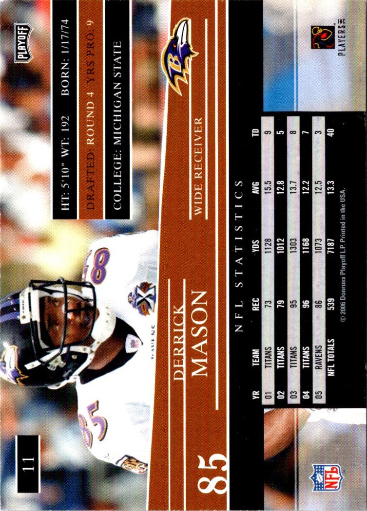 2006 Playoff Prestige Derrick Mason