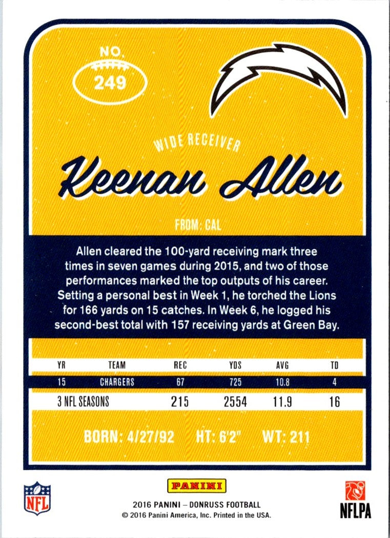 2016 Donruss Keenan Allen