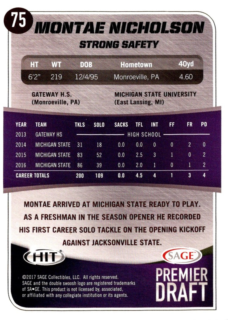 2017 SAGE HIT Montae Nicholson