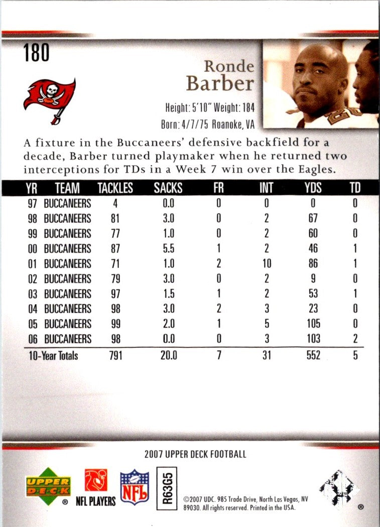 2007 Upper Deck Ronde Barber