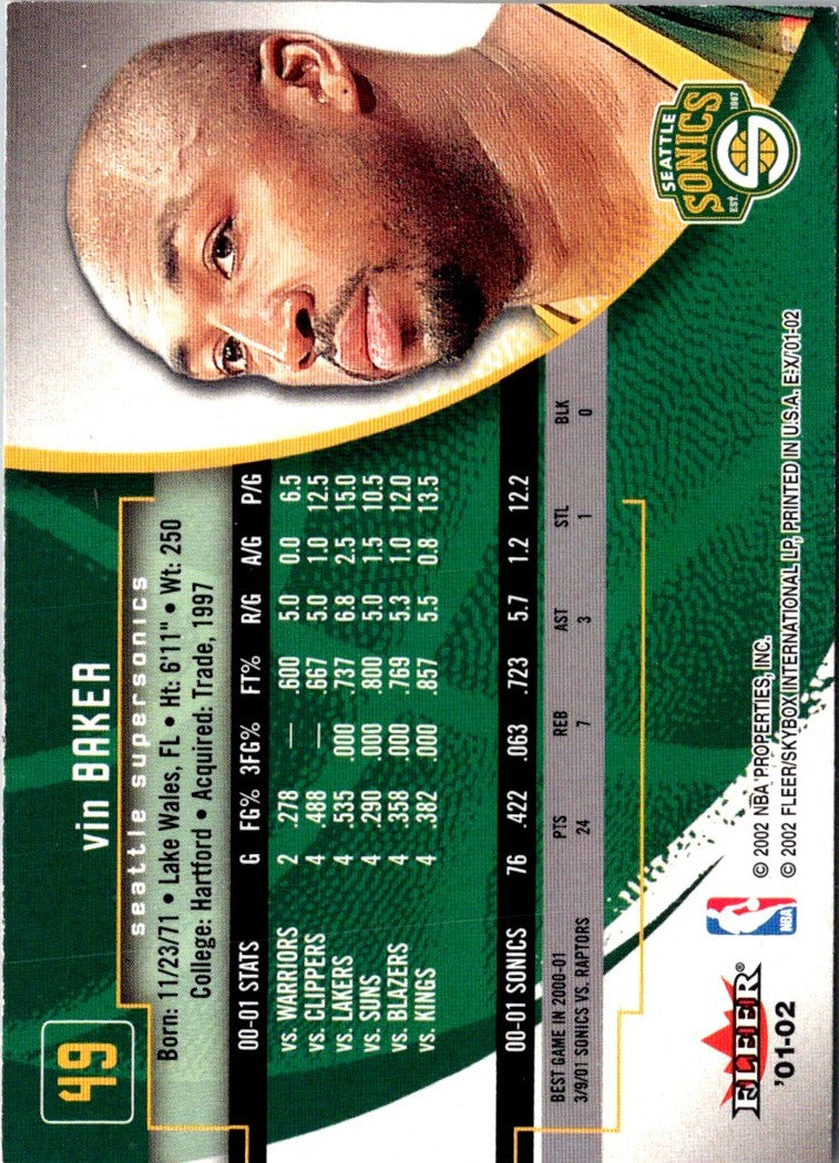 2001 E-X Vin Baker