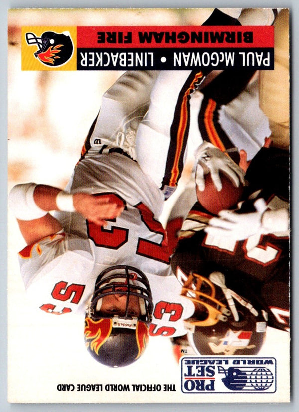 1991 Pro Set WLAF World Bowl Combo Paul McGowan #7