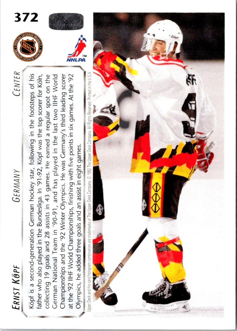 1992 Upper Deck Ernst Kopf