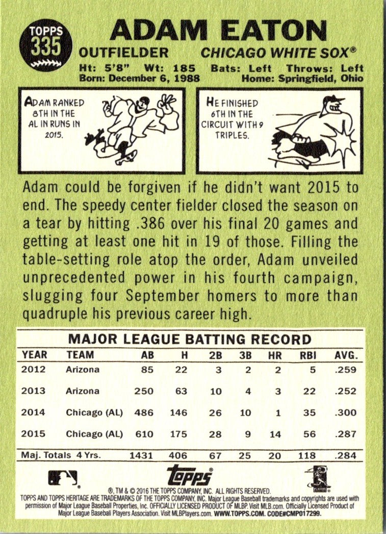 2016 Topps Heritage Adam Eaton