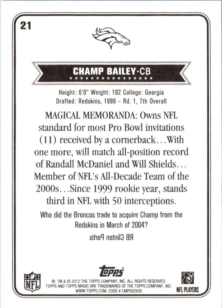 2012 Topps Magic Champ Bailey