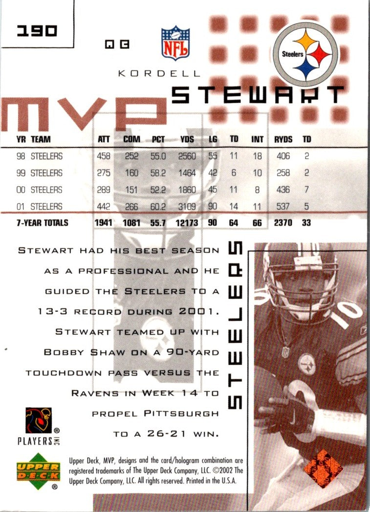 2002 Upper Deck MVP Kordell Stewart