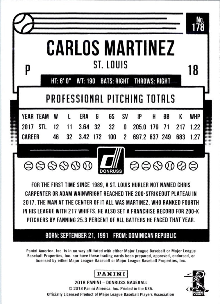 2018 Donruss Carlos Martinez