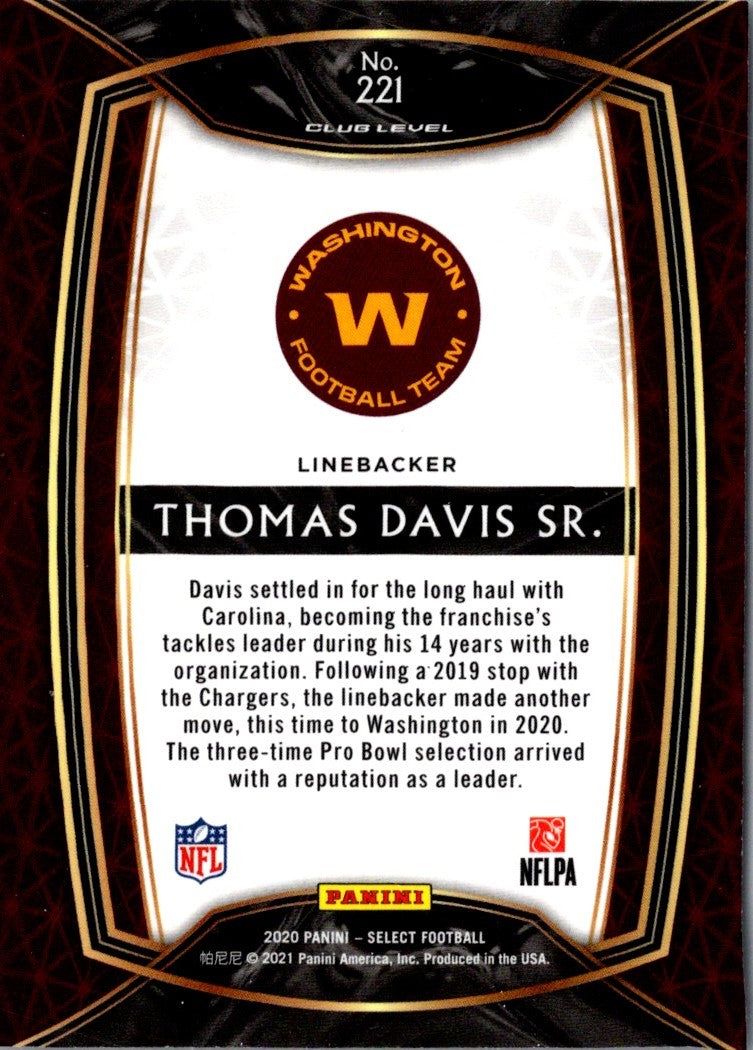 2020 Panini Select Thomas Davis