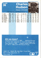 1984 Fleer Charles Hudson #36 Rookie