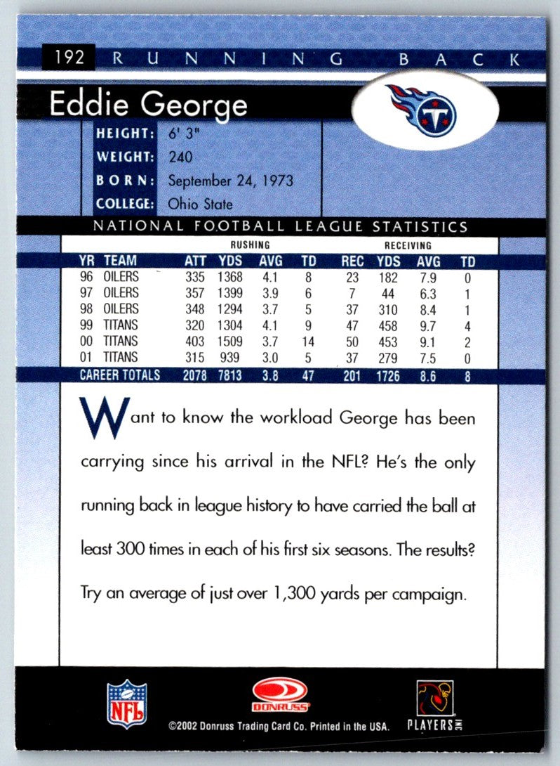 2002 Donruss Eddie George