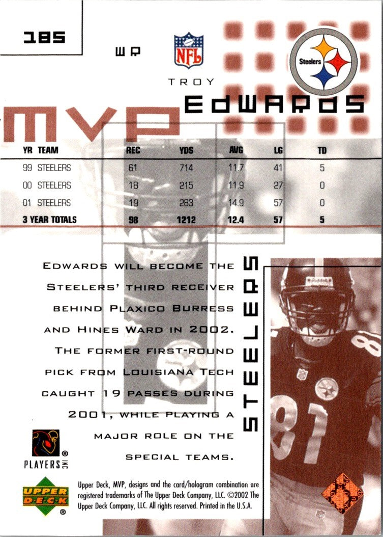 2002 Upper Deck MVP Troy Edwards