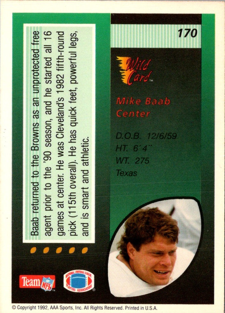 1992 Wild Card Mike Baab