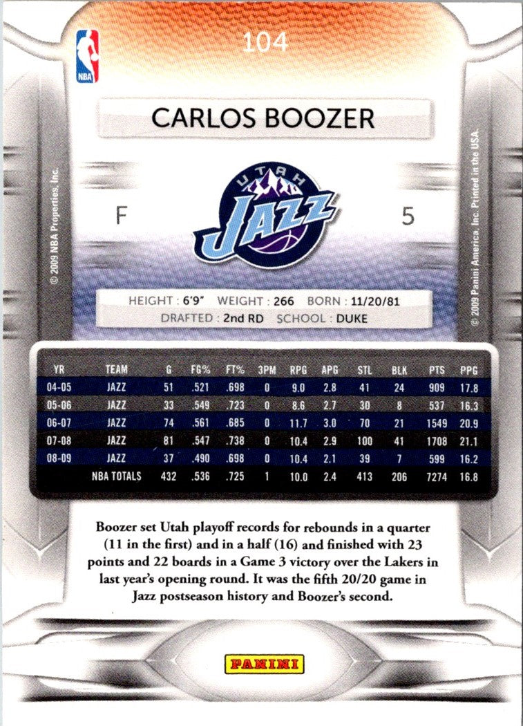 2009 Panini Prestige Carlos Boozer