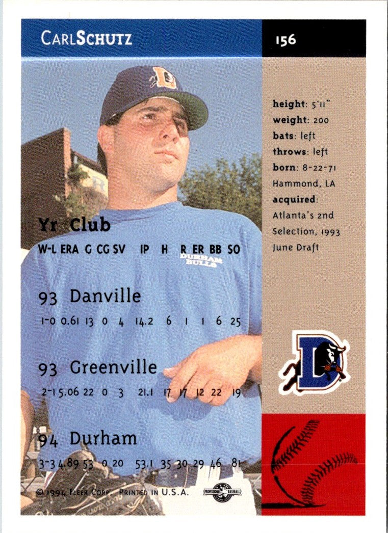 1994 Fleer Excel Carl Schutz