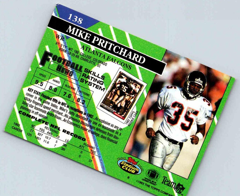 1991 Topps Stadium Club Football Mike Pritchard