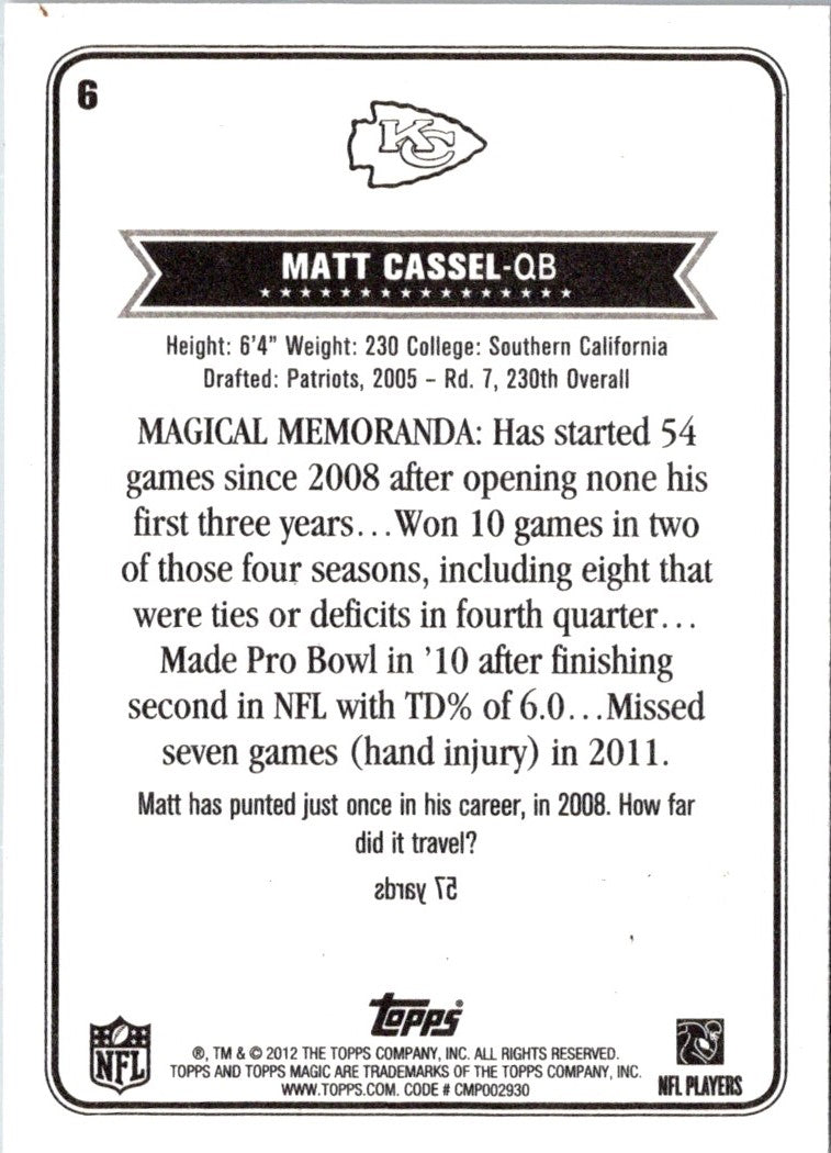 2012 Topps Magic Matt Cassel