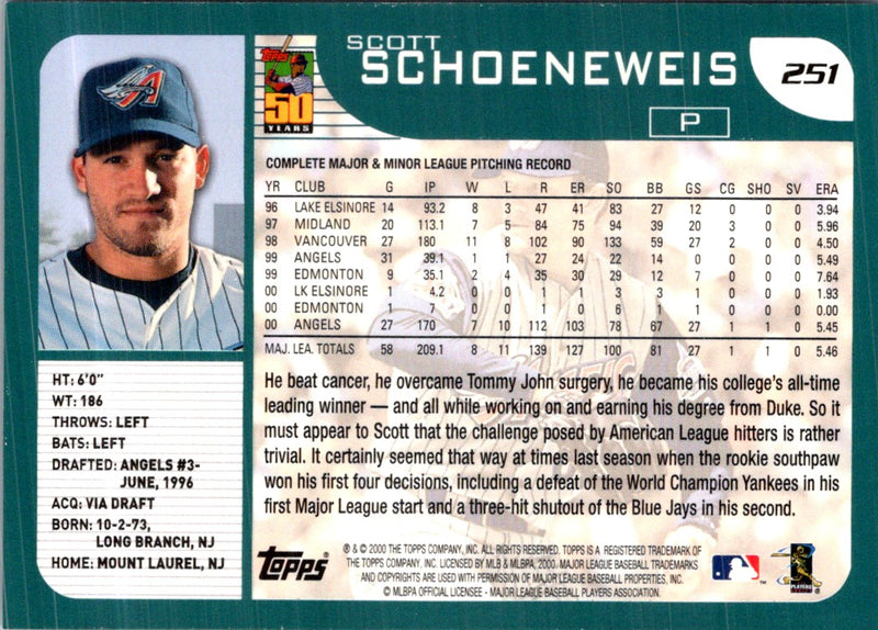 2001 Topps Scott Schoeneweis