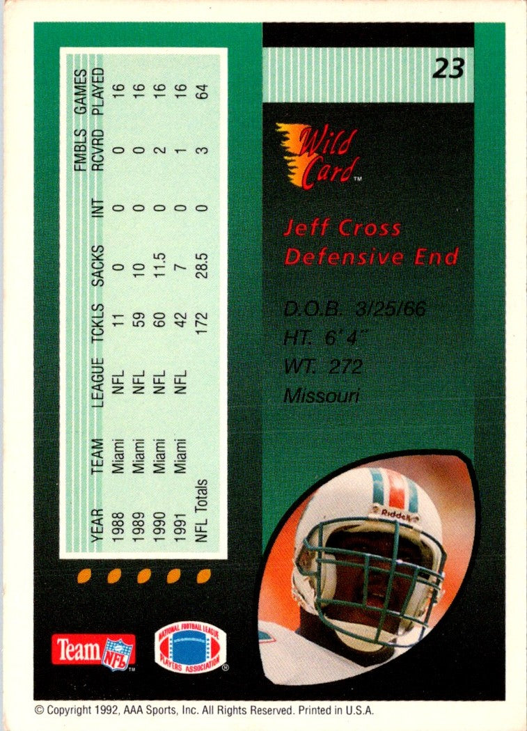 1992 Wild Card Jeff Cross