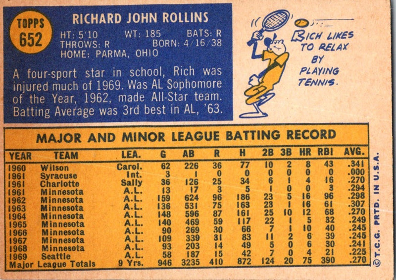 1970 Topps Rich Rollins