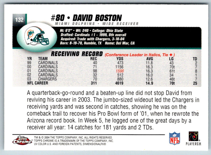 2004 Topps Chrome David Boston