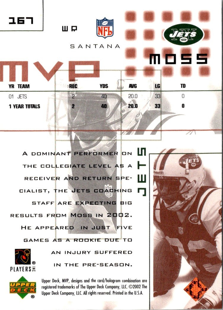 2002 Upper Deck MVP Santana Moss