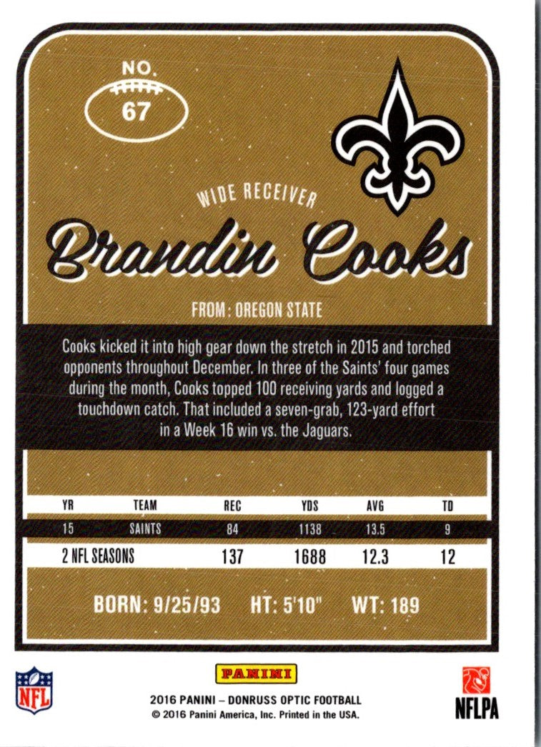 2016 Donruss Optic Brandin Cooks